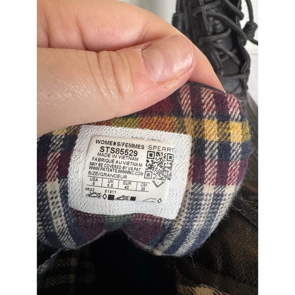 SPERRY Saltwater Nylon Quilted Duck Boot Black Quilted Rain Boots size 9 - Picture 4 of 5